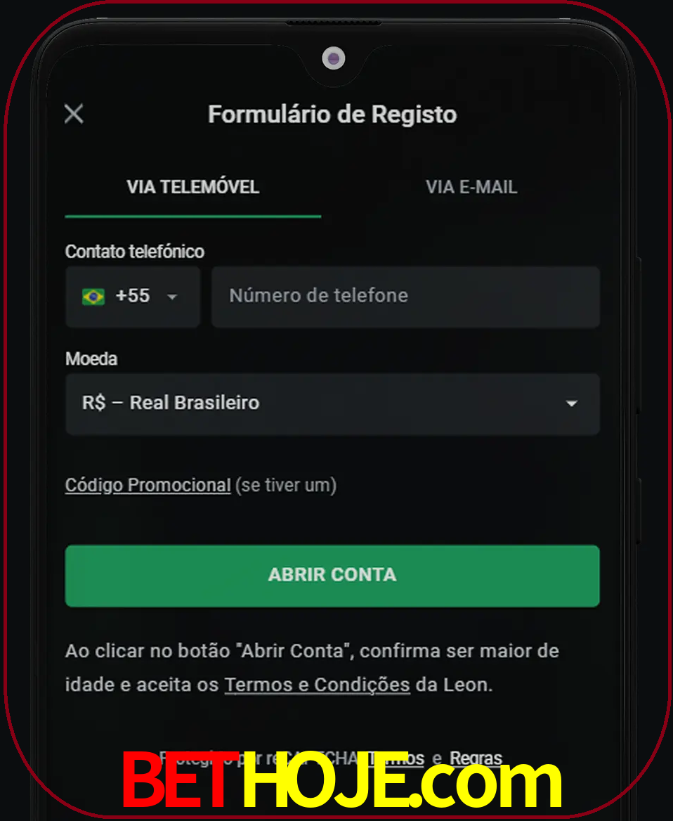 Abra o aplicativo e inicie o processo de registro.