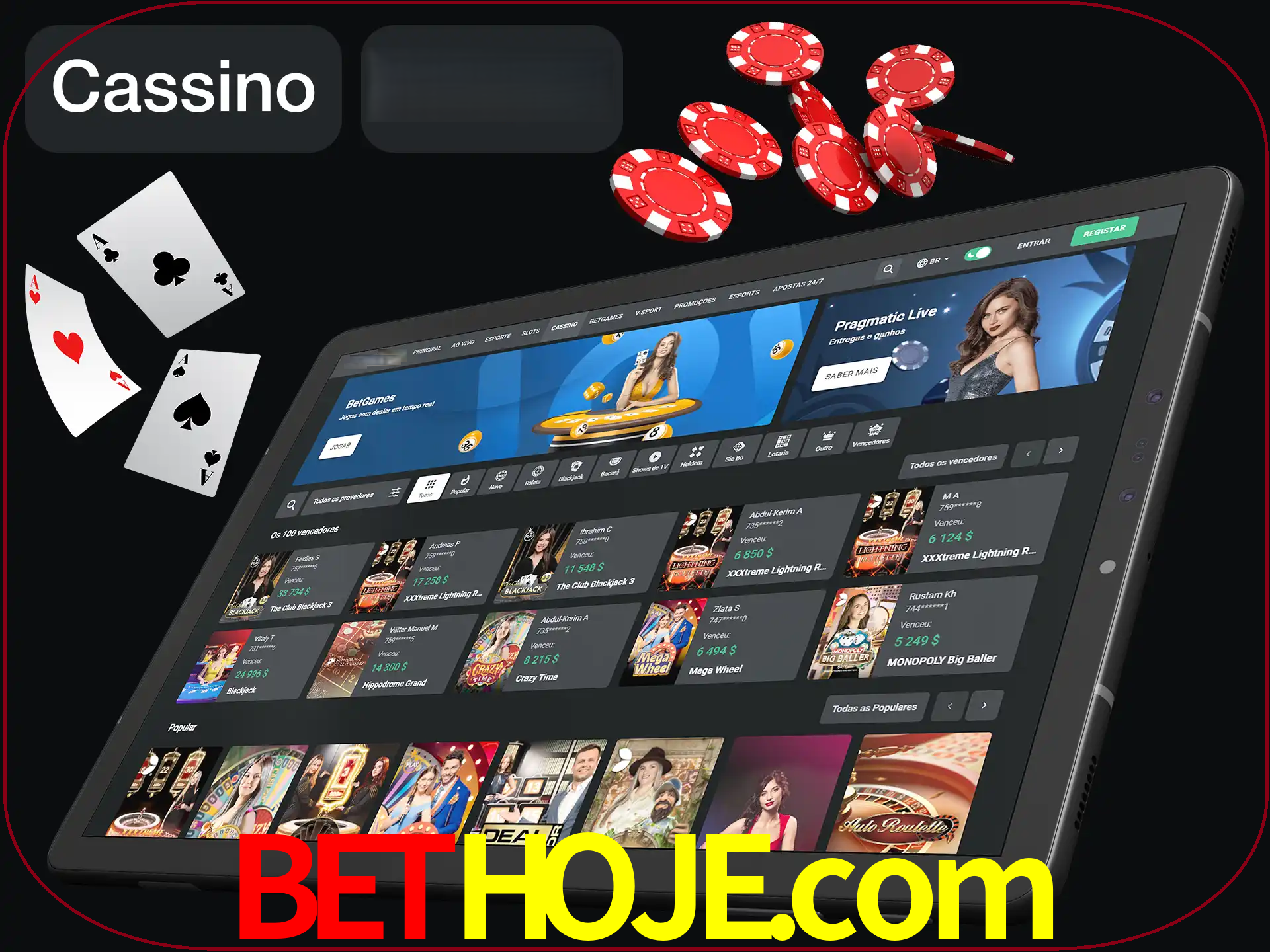 Jogue vários jogos de cassino em nosso cassino.