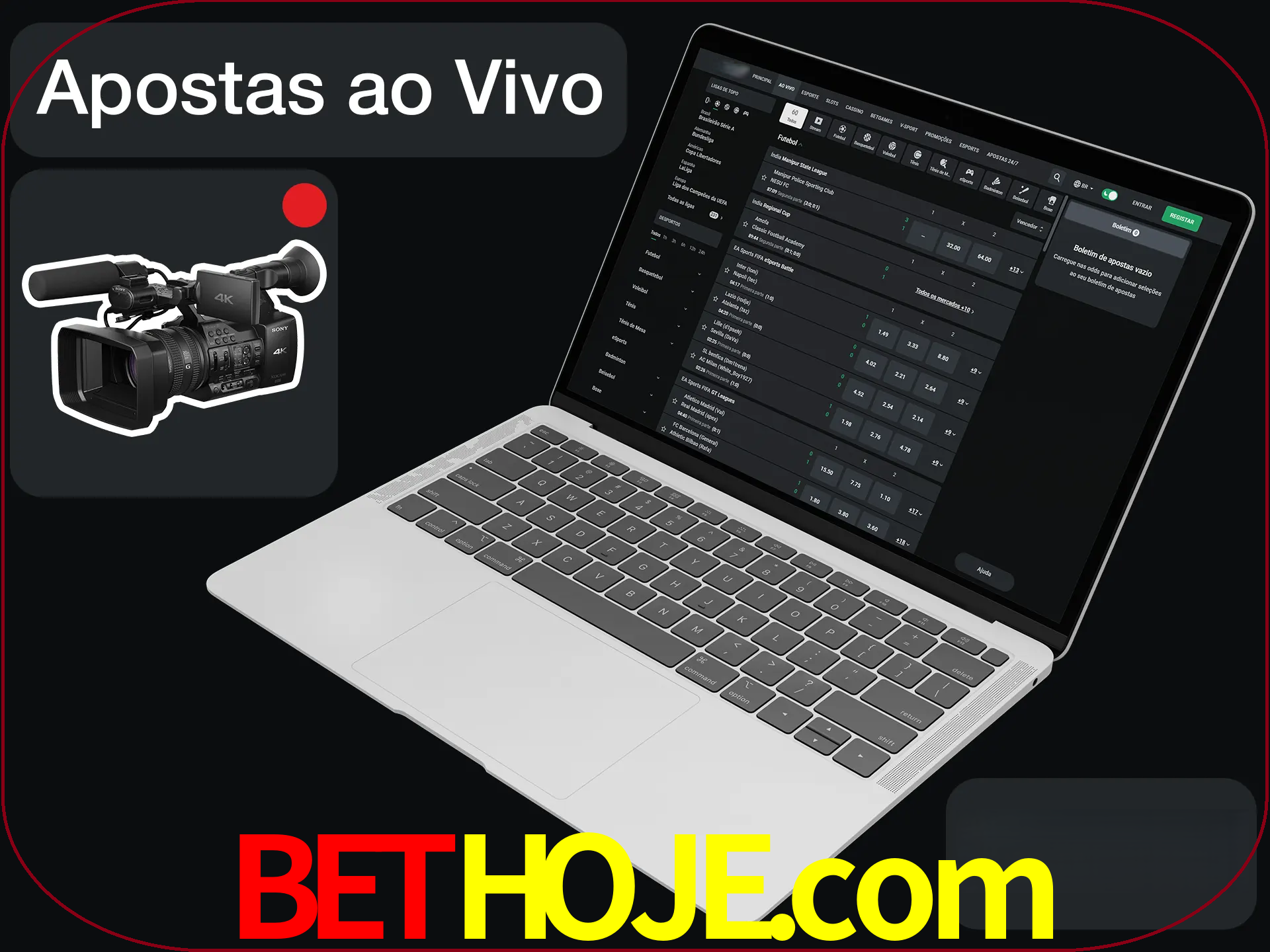 Aposte em formato ao vivo em nosso site.