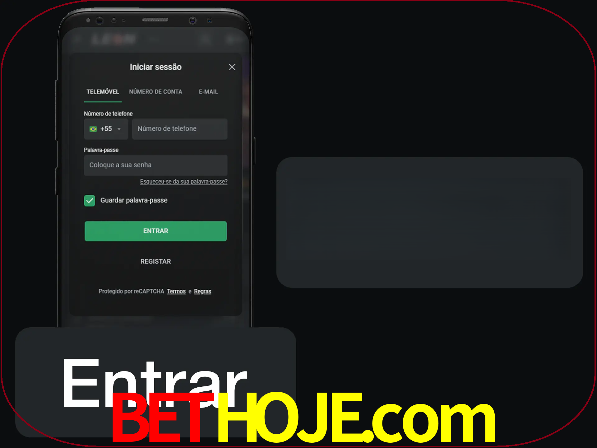 Faça o login para começar a apostar e jogar no cassino.