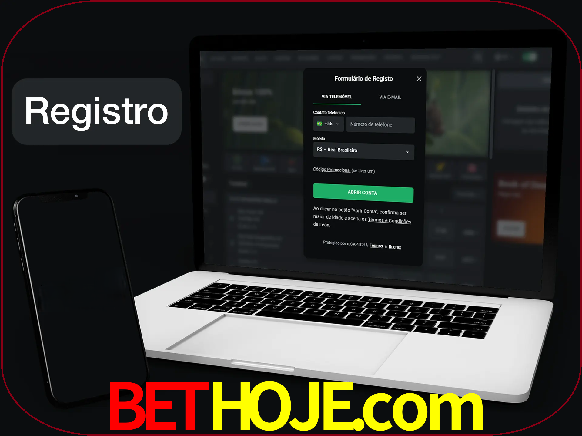 O registro na LeonBet é simples.