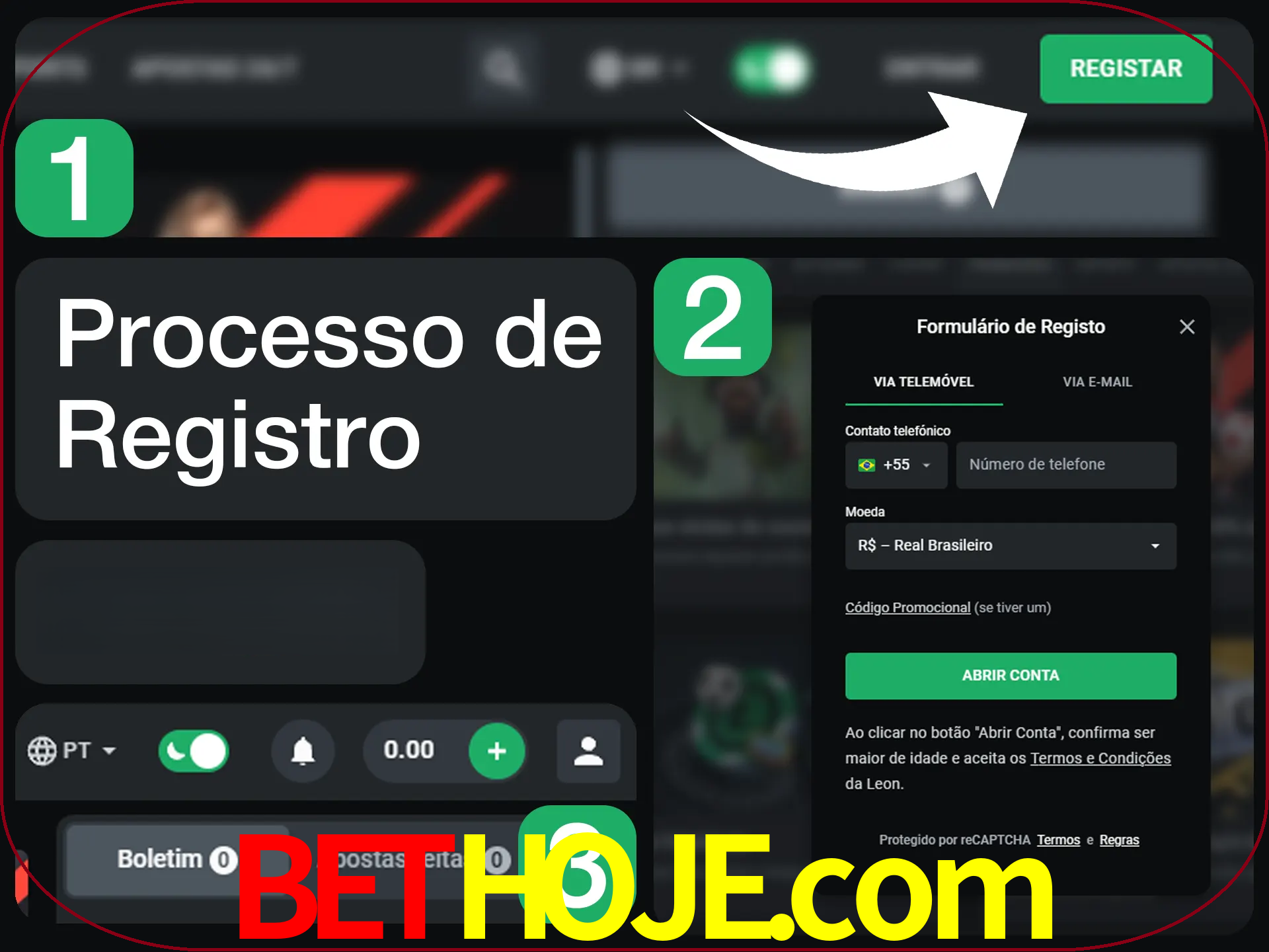 O processo de registro na LeonBet é simples.